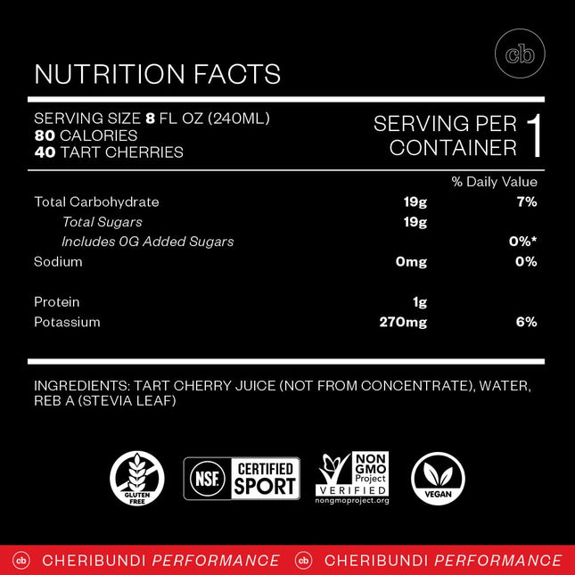 Cheribundi Tart Cherry Juice Sleep | Tart Cherry Juice with L-Theanine & Valeria