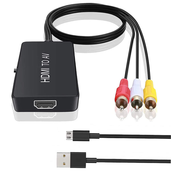 HDMI to RCA, HDMI to Older TV Adapter Compatible for Fire Stick, Roku, Apple TV, Xiaomi Mi Box, Android TV Box, DVD, Blu-ray Player ect.（HDMI to
