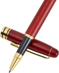 Juvale 2 Pack Luxury Rosewood Pen Sets for Men Gift - Fancy Nice Ballpoint Pens with Black Ink Refills for Signature Executives Business Office