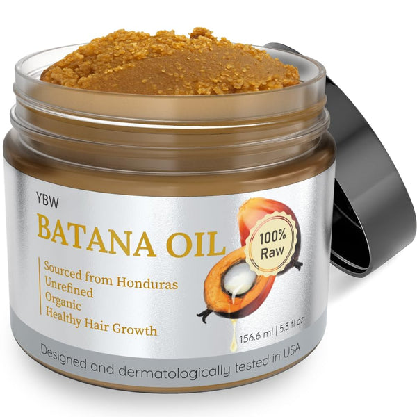 YBW Batana Oil for Hair Growth Dr. Sebi Organic, Natural, Pure and 100% Raw Batana Oil Paste from Honduras - Botana Enhances Hair Thickness,
