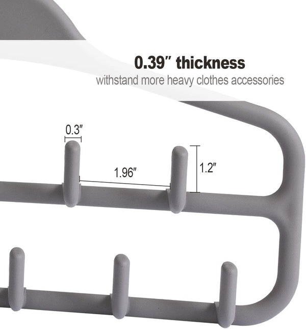 Belt Hanger Rack Holder for Closet, Sturdy Belt Organizer with 360 Degree Swivel, 11 Large Sturdy Belt Hooks, Non Slip Rubberized Belt Storage,