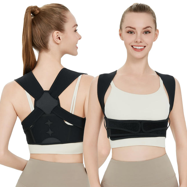 Back Brace Posture Corrector for Women and Men,Adjustable Shoulder Posture Brace,Upper Lower Pain Relief - Scoliosis,Hun
