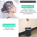 Keeygo Disposable Shower Caps 30 PCS Bath Caps Clear Waterproof Plastic Wraps for Women, Hotel Travel Essentials Accessories Hair Caps(17.3") 30 Count