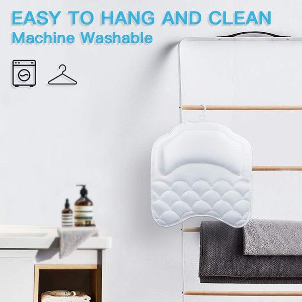 Beautybaby Bathtub Spa Pillow Bath Pillows for tub, with Non-Slip 8 Large Strong Suction Cups, Free Machine Washable Bag Luxurious Head, Neck,