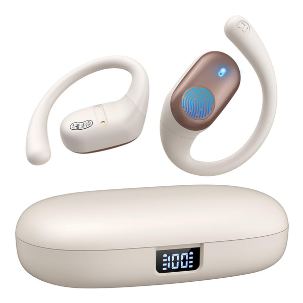 Open Ear Headphones, Bluetooth Headphones 5.3 Sports with Smart Digital Display, 36H Playtime, IP54 Waterproof, Wireless Earbuds Lightweight