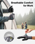 DULFINE Safety Work Gloves Microfoam Nitrile Coated-6 Pairs Pack,Seamless Knit Nylon Glove with Black Micro-Foam Nitrile Grip,Ideal for General