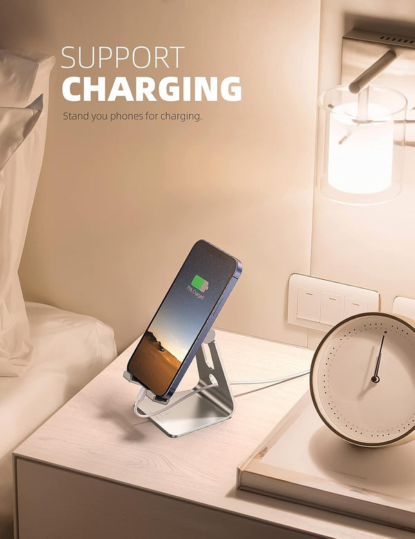 Lamicall Adjustable Cell Phone Stand, Desk Phone Holder, Cradle, Dock, for iPhone 16 15 14 13 12 Mini 11 Pro Xs Max XR X 8 7 6 Plus SE, Office