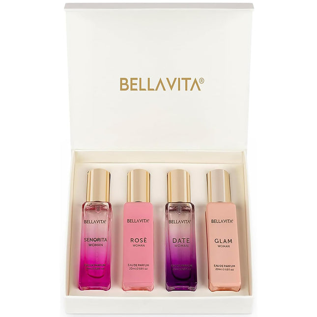 Bellavita Luxury Perfumes for Women Set (4X20Ml) | Woman Perfume with DATE, SENO