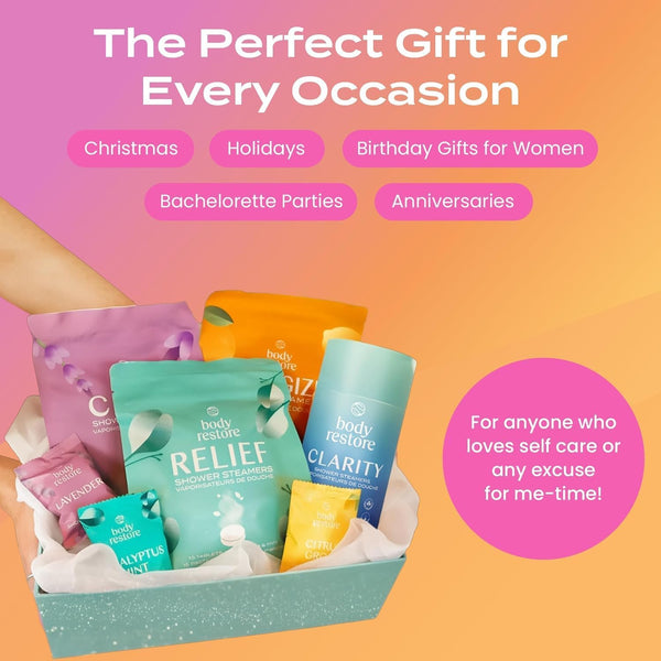 Body Restore Shower Steamers Aromatherapy 6 Pack â Birthday Gifts for Women, Men, Easter Basket Stuffers, Stress Relief, Relaxation, Self Care â