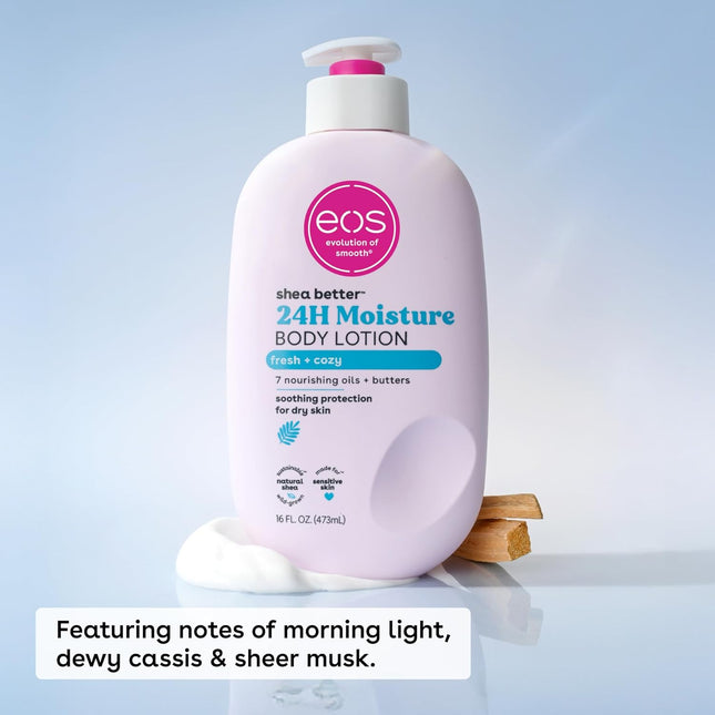 Eos Shea Better Body Lotion- Fresh & Cozy, 24-Hour Moisture Skin Care, Lightweig
