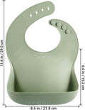 PandaEar Set of 3 Silicone Baby Bibs Waterproof, Soft, Unisex, 10-72 Months Brown/Blue/Green