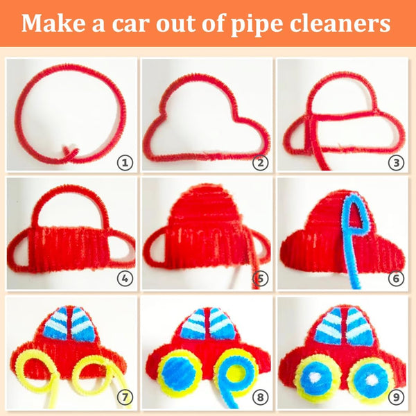 GAGANIU 200pcs Pipe Cleaners, Pipe Cleaners for Crafts, Craft Supplies Multicolor Chenille Stems for Art&Craft Christmas DIY