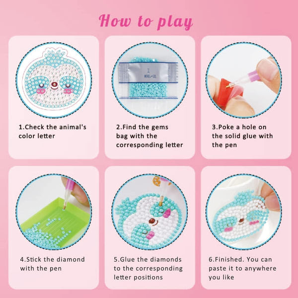 EAPHANT Diamond Art Stickers Kits, 44 Designs Diamond Painting Kits for Kids Gem Arts and Crafts Painting Kits for Kids Ages 4-8 8-12 multi-coloured