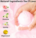 Rose Vanilla Bath Bomb Mega Foaming Bubbles Infused with Vanilla Jasmine Luxurious Spa Bath Essentials Nourishing Dry Skin Stress Relief Bath Gift