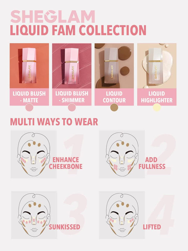SHEGLAM Glow Bloom Liquid Waterproof Highlighter Long Lasting Cream Highlighter with Shimmer Dewy Finish - Bellini Brunch