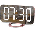 SZELAM Alarm Clock for Bedroom,LED and Mirror Digital Clock Large Display,with Dual USB Charger Ports,Auto Dim,Snooze Mode,Modern Desk/Wall