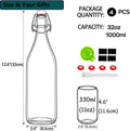 ZEBEIYU 32oz Beer Bottle,Swing Top Glass Kombucha Bottles with Stoppers for Brewing, Beverages, Smoothies, Kefir, Beer, Soda, Juicing, Kombucha,