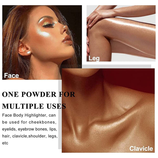 Glitter Powder Highlighter Makeup, Body Brightens the Natural Three-Dimensional 