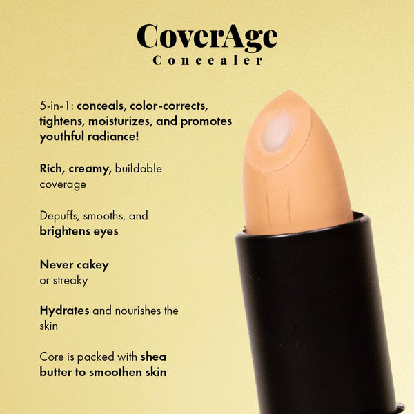 Jerome Alexander Coverage Concealer Stick - Anti-Aging under Eye + Skincare - Brighten Dark Circles, Hydrate, Nourish (Medium, Coverage Concealer