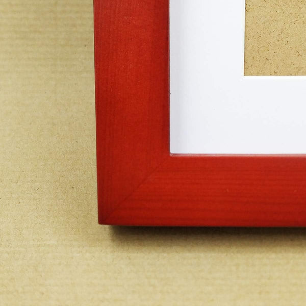 ZXTparts 8x8 Picture Frames with 6x6 Opening Mat. 8x8 Red Square Photo Frame Matte. Solid Wood The Tabletop or The Wall.The Plastic Panel.The