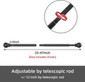 GXOACKJ Curtain Rods for windows 32-48 inch, 5/8 inch Decorative Curtain Rod Set, Matte Black Splicing Heavy Duty Metal Curtain Rod with Brackets