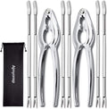 Lobster Crackers and Picks Set, 8Pcs Crab Leg Cracker Tools - Stainless Steel Seafood Crackers & Forks Nut Cracker Set & Storage Bag - Dishwasher