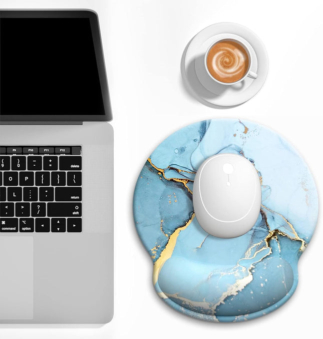 Ergonomic Mouse Pad with Wrist Support, Marble Style Memory Foam Wrist Rest Mous