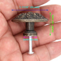 LXZ 6 PCs Vintage Antique Brass Knobs Handles Pulls with Flower Pattern for Cabinet Drawer Door, Diameter 1.3" (3.4 cm) Large