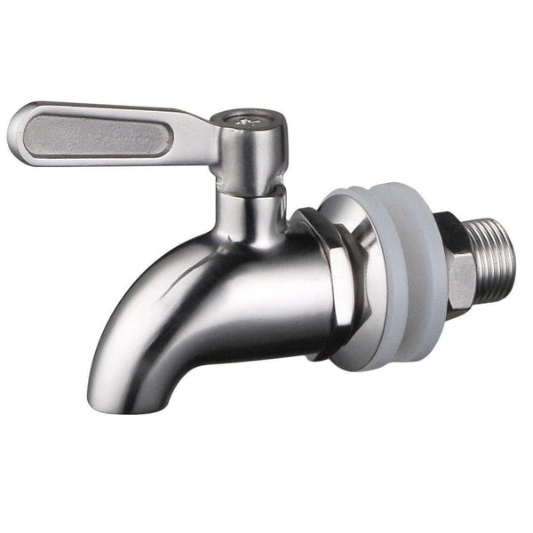 BTSKY™Stainless Steel Beverage Dispenser Replacement Spigot Fits 16mm（5/8 inch）Opening - No Lead Dispenser Replacement Faucet, Polished Finish Silver