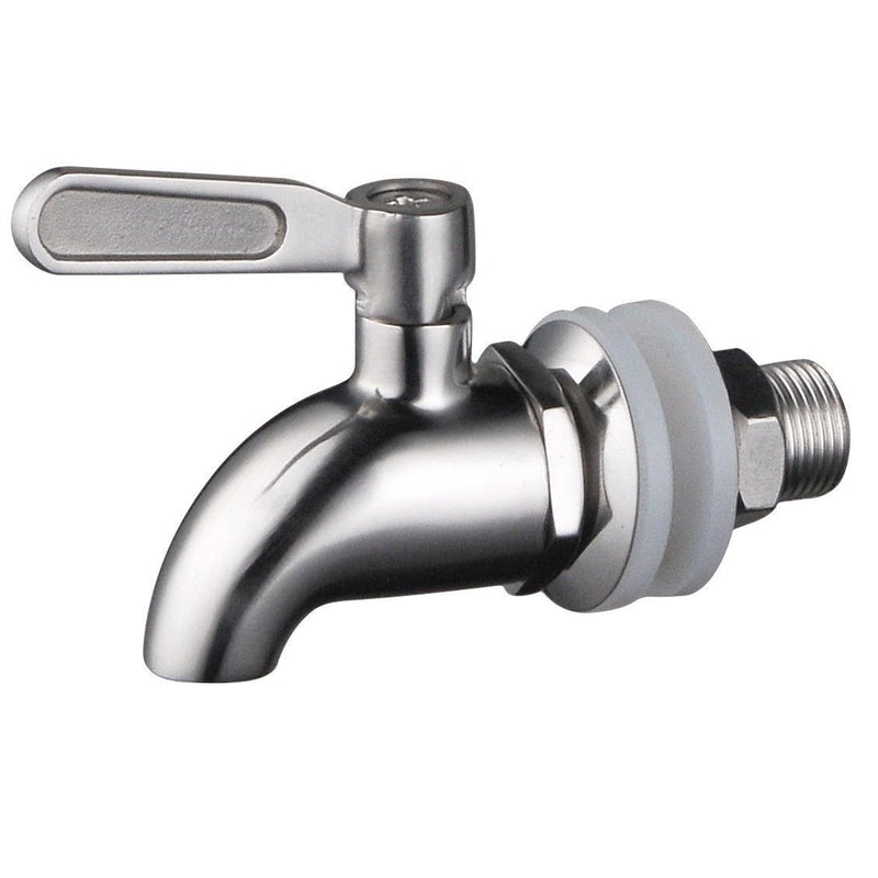BTSKY™Stainless Steel Beverage Dispenser Replacement Spigot Fits 16mm（5/8 inch）Opening - No Lead Dispenser Replacement Faucet, Polished Finish Silver