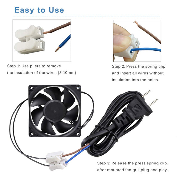 GDSTIME EC AXIAL 8025, Muffin Fan 110V 115V 120V 220V 240V AC 80Mm X 25Mm Small Brushless Cooling Fan with Switch Power Cord for DIY Ventilation