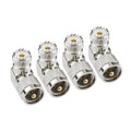 UHF Male PL-259 to UHF Female SO-239 L Shape Right Angle Adapter | 4PCS Connector for Coaxial Cable,CB, Ham Radio Antenna, Low Loss for Efficient