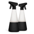 Cleancult Glass Spray Bottles (16Oz, 2 Pack) - Refillable All Purpose Cleaning Spray Bottle - Bpa-Free Plastic Nozzle & Non Slip Silicone Sleeve -