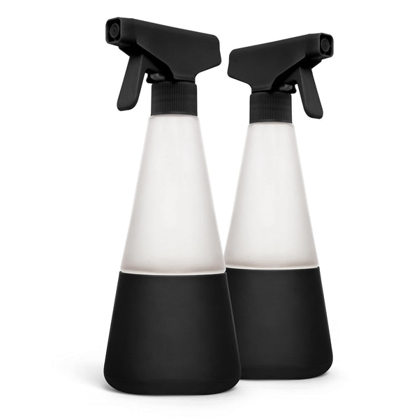 Cleancult Glass Spray Bottles (16Oz, 2 Pack) - Refillable All Purpose Cleaning Spray Bottle - Bpa-Free Plastic Nozzle & Non Slip Silicone Sleeve -