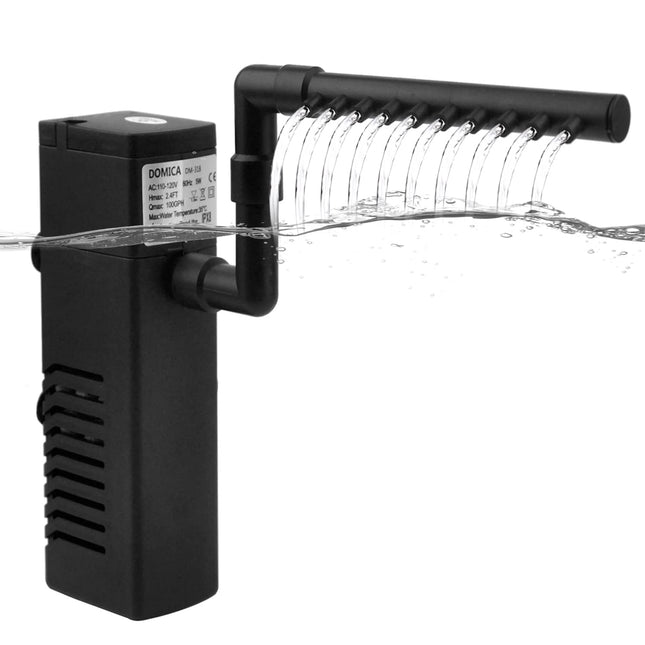 DOMICA Internal Aquarium Filter with Aeration System 100GPH 5W Power Filter for 