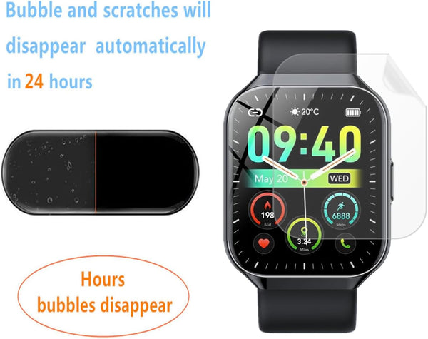 Screen Protector Compatible for Togala Smart Watch 1.96" (6 Pack) Clear TPU Soft Film Compatible for Jugeman P99 / P98 Smart Watch