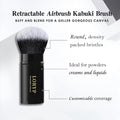 LORYP Retractable Kabuki Foundation Brush 2 Pack Travel Makeup Brush Set Light Black