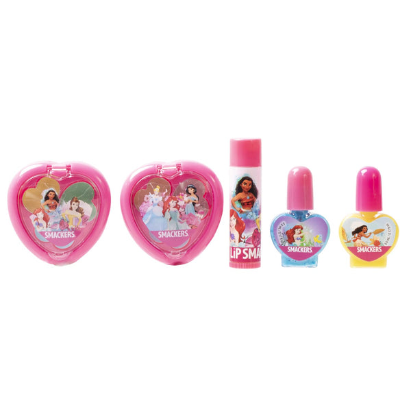Lip Smacker Disney Princess Pouch Makeup Set And Bag For Girls 1 Count(Pack of 5) Ariel, Rapunzel, Cinderella, and Belle Collection