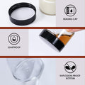1oz Glass Jar with Lid,Hoa Kinh 40Pack Clear Cosmetic Glass Jars with Lids | Travel Jars with Inner Liners and Black Lids for Storing Lip and Body