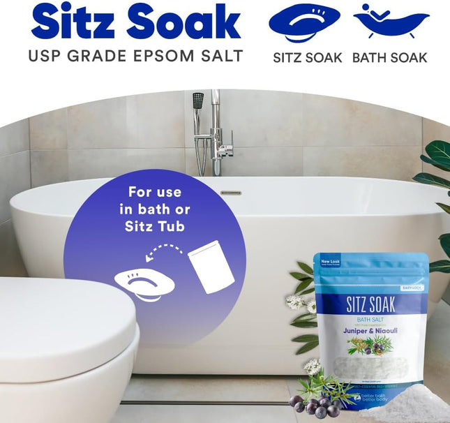 Sitz Bath Soak 2-Lbs Sitz Salt Epsom Salt Hemorrhoid Soothing with Pure Essentia