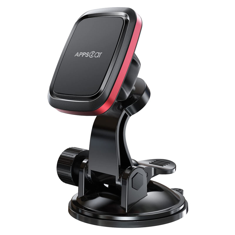 Apps2Car Magnetic Car Phone Mount with Adjustable Arm & 6 Strong Magnets Universal Dashboard Windshield Cell Phone Holder Compatible with All