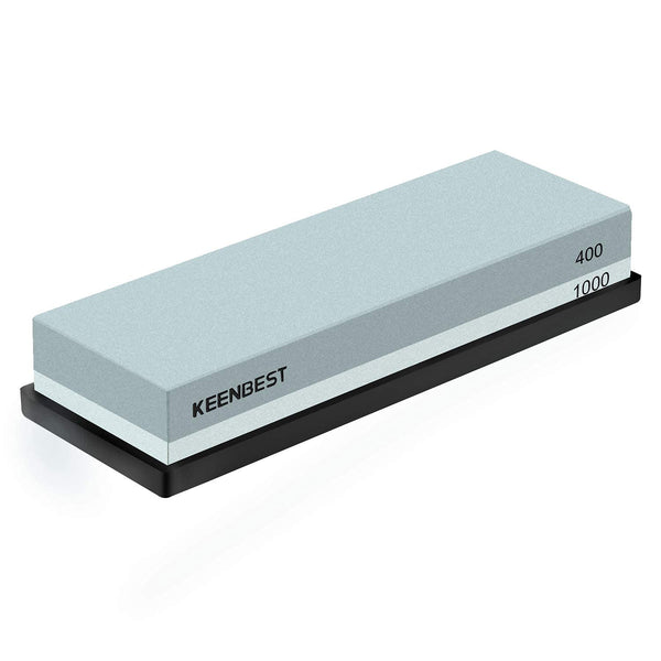 KEENBEST Actual Grit Premium Material Sharpening Stone 2 Side 400 1000 Whetstone Set Kitchen Knife Sharpener Stone Wet Stones for Sharping Knives