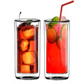 Sun's Tea (Set of 2) 20oz (600ml) Ultra Clear Strong Double Wall Insulated Thermo Glass Tumbler V3 Highball Glass for Beer/cocktail/lemonade/iced