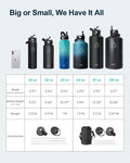 BUZIO Vacuum Insulated Stainless Steel Water Bottle 64Oz (Cold for 48 Hrs/Hot for 24 Hrs) BPA Free Double Wall Travel Mug/Flask for Outdoor Sports