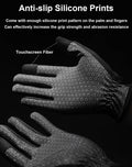 SUJAYU Full Finger Thin Hiking Gloves Women Men, Light Touchscreen UV Gloves for Hiking Running Workout Driving Women Men Black Small