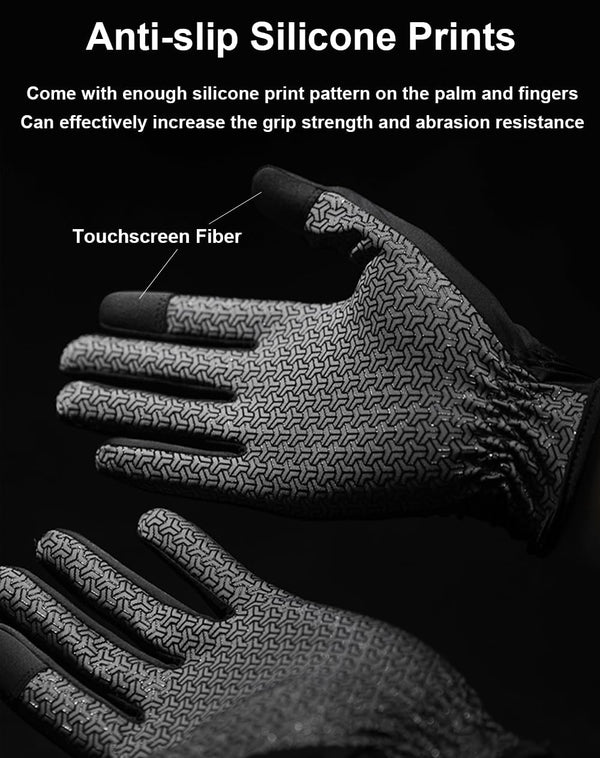 SUJAYU Full Finger Thin Hiking Gloves Women Men, Light Touchscreen UV Gloves for Hiking Running Workout Driving Women Men Black Small