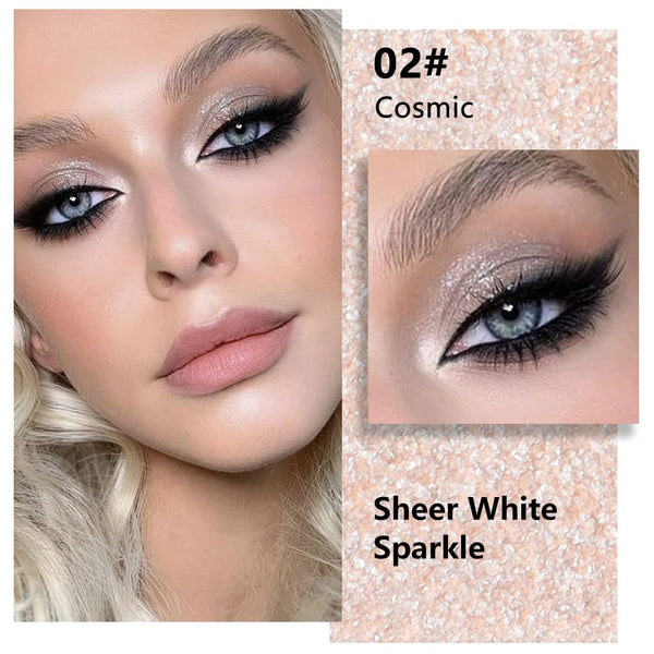evpct Pear White Shimmer Single Eye shadow Palette Makeup for Older Women, Glitter Sparkly Pearl Shimmer Cream Eyeshadow Palette Brightener Make