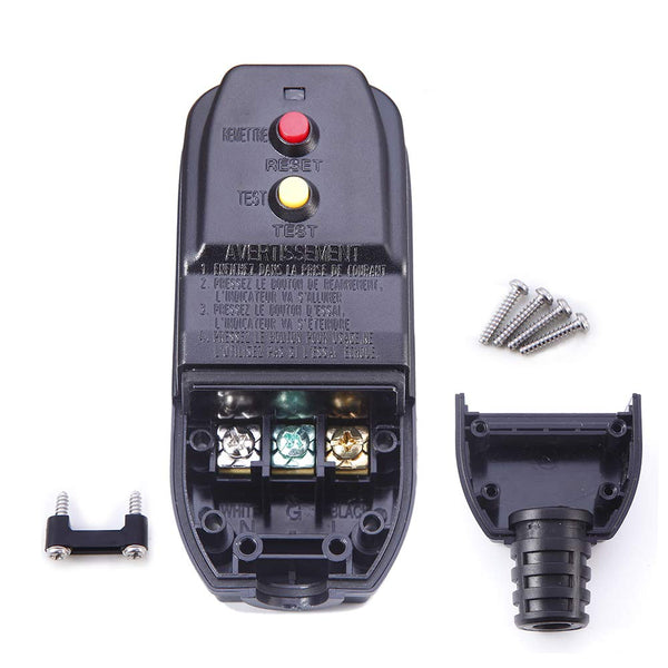 Replacement GFCI Plug 15Amp 3 Prong 120V | for Pressure Washer Pool Pump etc., Circuit Breaker, Outdoor Waterproof, Auto-reset