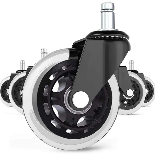 Office Chair Caster Wheels Set of 5 Heavy Duty & Safe for All Floors Including H