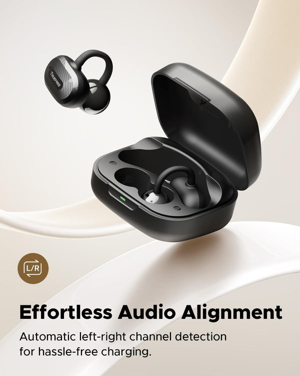 Truefree C10 Open-Ear Earbuds, Clip-On Wireless Headphones, Bluetooth 5.4, 12Mm Driver with Spatial Sound, 28H Playtime, IPX5 Water-Resistant,